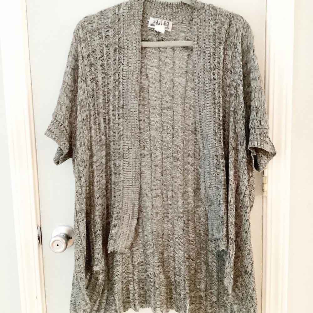212 New York Gray S/S Cardigan Size 2X